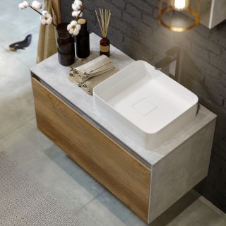 Подвесная тумба под раковину Aqwella Mobi MOB0110W+MOB0710W 100 см